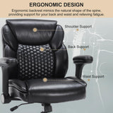 Chairoyal Drafting Chair, Ergonomic Tall Office Chair with Soft Adjustable Arms and Foot Ring, Standing Desk Chair PU Leather High Office Chair for Counter Height Desk, Swivel Computer Stool, Black Chairoyal
