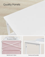 VASAGLE Nightstand, Side Table with 2 Fabric Drawers, 24-Inch Tall End Table with Storage Shelf, Bedroom, Jelly Pink and White ULGS025R05 VASAGLE