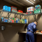 PSUTBPAT Garage Shelf Wall Mounted with Wire baskets, Heavy Duty Garage Wall Shelving with Garden Tool Storage und Hooks, Wire Shelf Baskets for Home Garden Garage Organization and Storage PSUTBPAT