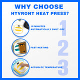 HTVRONT Heat Press Machine for T-Shirts, Portable Heat Press 10"X10", Iron Press for Sublimation and HTV Vinyl Shirt Press Machine for Hat, Bags, Heating Transfer Projects（Yellow） HTVRONT