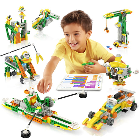 Apitor Q Robot Building Kit, 20-in-1 Programmable APP RC Car Robotics Coding Kit, STEM Projects Educational Birthday Gifts for Boys Girls Kids Aged 6-12 (233 Pieces) Apitor