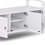 SIMPLIHOME Warm Shaker SOLID WOOD 44 Inch Wide Transitional Entryway Storage Bench in White, For the Living Room, Entryway and Family Room SIMPLIHOME