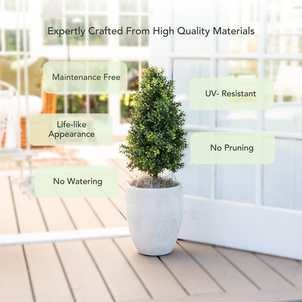 Nearly Natural 2.5ft. UV Resistant Artificial Boxwood Plant with Integrated Ground Stake (Indoor/Outdoor) - Set of 2 Nearly Natural