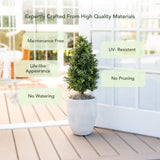 Nearly Natural 2.5ft. UV Resistant Artificial Boxwood Plant with Integrated Ground Stake (Indoor/Outdoor) - Set of 2 Nearly Natural
