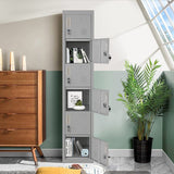 Bonusall Employees Lockers,Metal Office Storage Locker with 6 Door, Tall Steel Lockers with Keys and Lock for School, Gym, Home, Garage, Gray Bonusall
