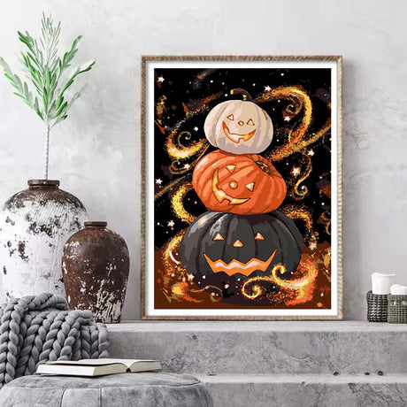 Eiazuiks Paint by Number for Adults. Halloween Paint by Numbers for Adults Beginner Drawing Paintwork with 3 Paintbrushes Paint Canvas Oil Painting 16” x 20” Eiazuiks