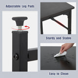 Computer Desk Home Office Desk 48”W x 24”D Gaming Desk Corner Writing Black Large Student Art Modren Simple Style PC Wood and Metal Desk Workstation for Small Space, Black BestOffice