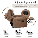 CANMOV Faux Leather Manual Recliner Sofa Set, Manual Recliner Chair, Reclining Loveseat and 3-Seat Sofa for Living Room,Bedroom Furniture, Office,Nut Brown CANMOV