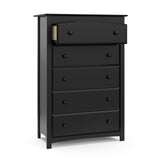 Storkcraft Kenton 5 Drawer Dresser (Black) – Dresser for Kids Bedroom, Nursery Dresser Organizer, Chest of Drawers for Bedroom with 5 Drawers, Universal Design for Children’s Bedroom STORKCRAFT