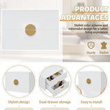 Floating Nightstands Set of 2 with LED Light Strip, and 2 Drawers – Modern Wall-Mounted Wooden Bedside Tables for Bedroom iyrany