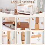 Floor-Standing Crib Mobile Arm with Music Box - 65 Inch Mobile Arm for Crib - 100% Beech Wood - Crib Mobile Motor - Volume Control - 35 Lullabies - Wooden Nursery Decor - Baby Mobile Hanger EBINGMIMA