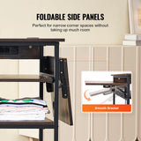 VEVOR Movable Heat Press Table with Charging Station, 4 Tier Foldable Heat Press Stand with Pull-Out Tray for Heat Transfer Sublimation Printer Sublimation Transfer Machine Organization VEVOR