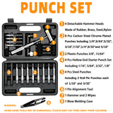 BESTNULE Punch Set, Pin Punches, Punch Tool, Roll Pin Punch Set, Made of High Quality Metal Material Including Punches and Hammer, Mechanical Repair Tool, with Organizer Storage Box (with Bench Block) BESTNULE