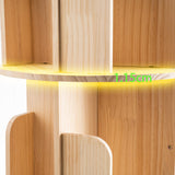 ZBPRESS 5-Tier Rotating Wood Bookshelf with Legs - 360° Space-Saving Storage Solution ZBPRESS