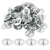 Litoexpe 100pcs Wooden Wick Clips, Round Candle Wick Base, Metal Wick Base Clip Sustainer Tabs Wood Wicks for Candle Making and Candle DIY Litoexpe