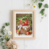 MOER SKY Foods Diamond Painting Kits for Adults, Apples Diamond Painting Art Kit for Adult, DIY Full Drill Gem Art with Diamonds for Home Wall Decor Gifts 12x16 Inch MOER SKY