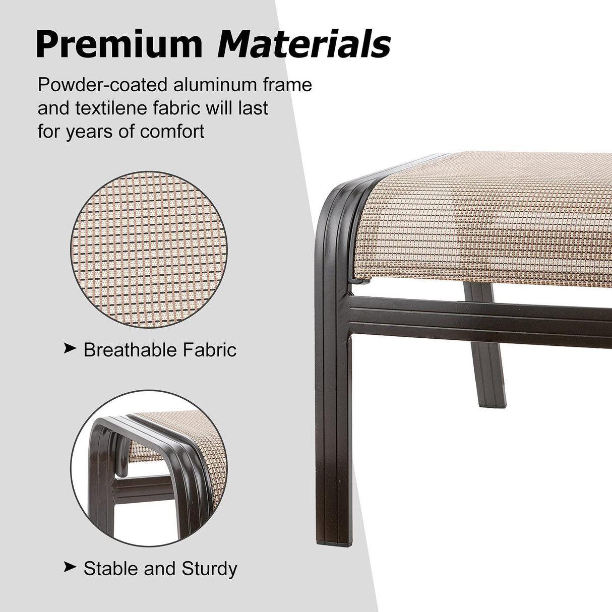 Deguifei Outdoor Patio Footstools Aluminum Outdoor Ottomans Footrest Small Seating Wicker Furniture Patio Ottoman 2 Pieces Brown Deguifei