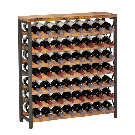 Homeiju 56-Bottle Freestanding Wine Rack, Wooden Wine Rack Storage Shelf, Stackable Wine Bottle Rack with Tabletop for Living Room,Kitchen or Wine Homeiju