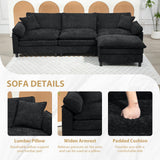 Oversize Loveseat Sofa Couch, 79'' Chenille Deep Seat Cloud Couch with Pillows and Cushion, Two Seater Comfy Love Seat for Living Room Bedroom Office,Black DecoraFlex