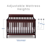 Delta Children Canton 4-in-1 Convertible Crib - Easy to Assemble, Espresso Cherry Delta Children