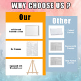 Paint by Numbers with Frame Wooden Easel-Plum Blossom Paint by Number Adult,Waterfall Paint by Numbers Framed Canvas,Adult Paint by Number Kits on Canvas Framed Gifts and Home Wall Decor 12x16inch Ausanrl