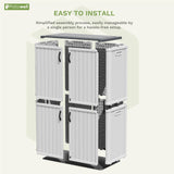 Patiowell 50 cu.ft Plastic Outdoor Storage Shed, Lockable Waterproof Resin Storage Cabinet Vertical Storage Shed for Garden Tools, Garbage Cans, Pool Supplies, White(Not Include Shelves) Patiowell