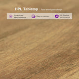 PURPLE LEAF 13-Piece Patio Dining Set Outdoor Furniture Rectangular Table and Chairs Set with Aluminum Frame and Teak-Finish for Garden Deck Backyard Kitchen Deep Teak Outdoor Set PURPLE LEAF