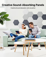 18 Pack Hexagon Acoustic Panels, Self-Adhesive Soundproof Wall Panels, High Density Acoustic Wall Panels, Sound Proofing Panels for Walls, Office, Reccording Studio, Ceiling 12" X 10" X 0.4" White Soundsbay
