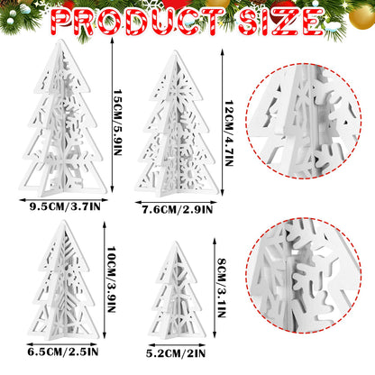 Redbaker 16 Pcs Wooden Christmas Trees Tabletop Decor Rustic Wood 3D Christmas Trees Xmas Centerpieces Table Wooden Signs Farmhouse Table Home Decor for Winter Home Office Farmhouse