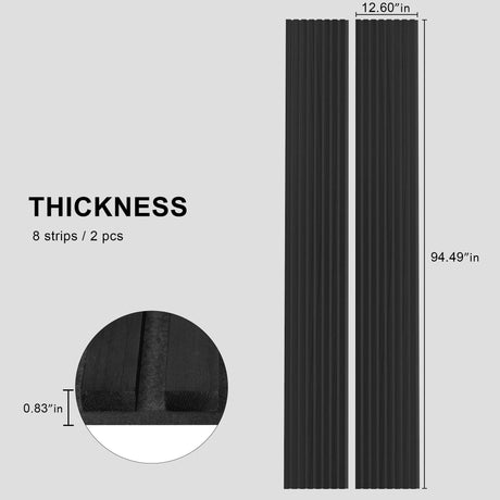 FurniFusion Acoustic Wood Wall Panels, 2 Pack 94.49” x 12.6” Soundproof Wall Panels, Wood Slat Wall Panels for Wall Decor (Black) FurniFusion