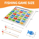 Diaodey Wooden Magnetic Fishing Game for Toddlers, Montessori Fine Motor Skills Toy with Letters and Numbers, Preschool Learning ABC and Puzzle Educational Toys Gift for 3 4 5+ Year Old Kids(2 Poles) Diaodey