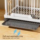 pet Crate Furniture for Small Dogs- Furniture Dog Crate Wooden Dog Crate Dog Crate Terminal Table - Coffee Table Dog Crate with Tray, Universal Wheels (M（24''L x 18''W x 23''H）,Brown) Generic