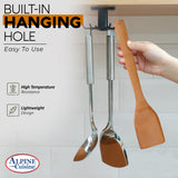 Alpine Cuisine Bamboo Wood Spatula 12-Inch with Wood Handle - Heat-Resistant Head with Curved Front for Scooping & Scraping, Kitchen Spatulas for Cooking, & Baking - Dishwasher-Safe & BPA-Free Alpine Cuisine