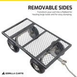 Gorilla Carts Steel Utility Cart, Garden Wagon w/Handle & Removable Sides, Up to 800lb Gorilla Carts