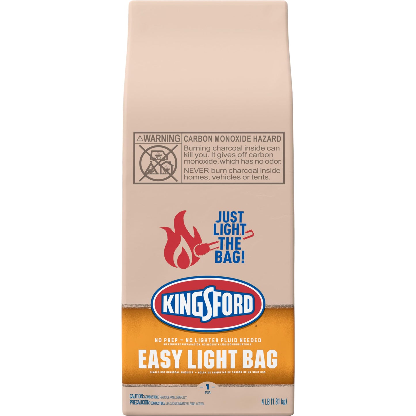 Kingsford Easy Light Charcoal Briquettes Bag, BBQ Charcoal for Grilling, 4 Pounds, Packaging May Vary