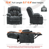 ABCASA Large Dual Motor Lay Flat Power Lift Recliner Chair for Elderly with Heat ＆ Massage, Comfortable Chenille Recliner, Cup Holder, Side Pocket,USB-A ＆ C Ports, Gray Blue ABCASA