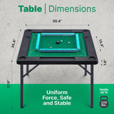 Queensell 35" Folding Game Table, Domino Table, Mahjong Table with Heavy-Duty Legs - 35 x 35 x 27 Inches with Storage Bag Double Sided Mat Queensell
