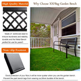 BestShop Patio Bench - Outdoor Metal Garden Bench with Armrests, 480lbs, Cast Iron, Sturdy Steel Frame, Black BestShop