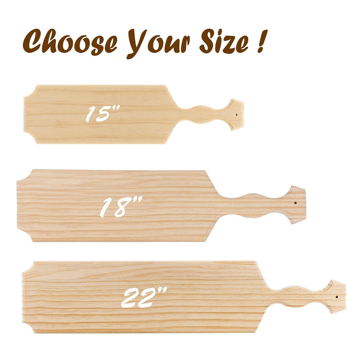 BATTIFE [2Pack] 15inch Sorority Paddle - Greek Fraternity Paddle, Unfinished Wooden Frat Paddle, Solid Pine Wood Paddles BATTIFE