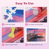 GHHKUD Jigsaw Puzzle Glue,450ML Puzzle Glue Clear with Applicator Brushes for Puzzle Paper Wood, Replace Puzzle Saver Sealer for Over Thousands Pieces of Puzzle Glue Sheets Accessories Tools (Pink) GHHKUD