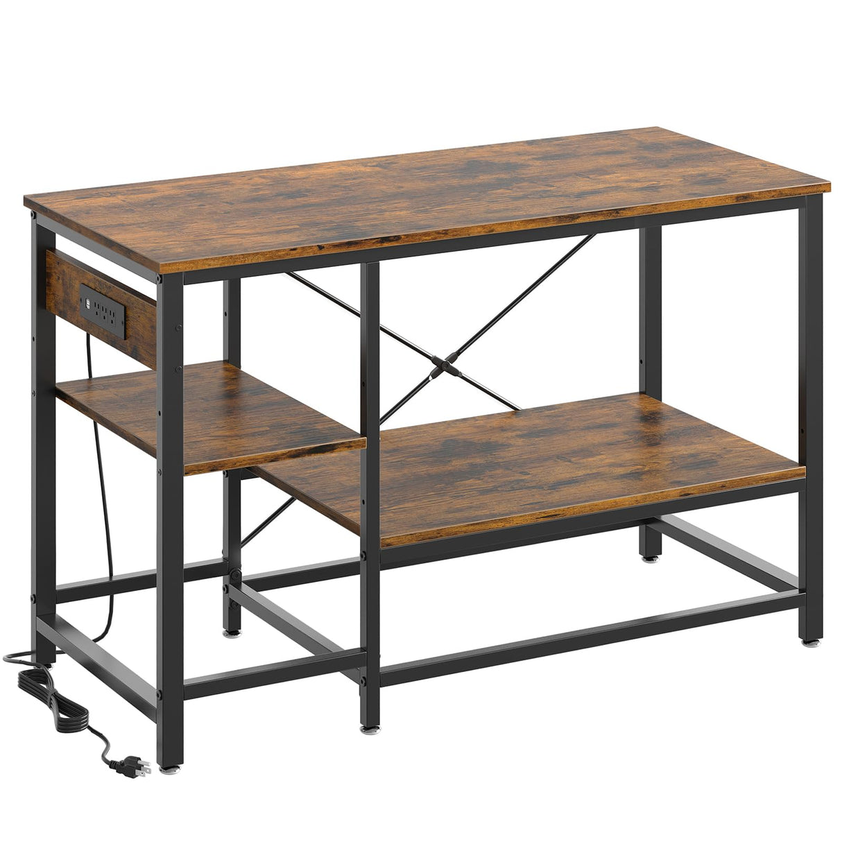 Bestier 55 Gallon Fish Tank Stand with Power Outlet, 49x13 Metal Aquarium Stand, 6-Leg Long Reptile Tank Stand with 3-Tier Adjustable Storage Shelves, 700LBS Capacity Bestier