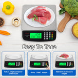 KNSWE Large Digital Kitchen Scale Black 40KG/88LB Commercial Food Weight Scale Cooking Meat Baking Bread Price Computing Scale Stainless Steel Counting Scale for Deli Stores Tare Function KNSWE