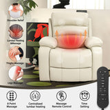 EONIX Real Zero Clearance Wall Hugger Recliners, Power RV Recliner Chairs for Small Spaces, Dual Motor Home Theater Recliners with Massage and Heat, SXXY003992, Cream White EONIX