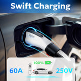 VIPTOO Adapter for Tesla to J1772 EV Charger [Only to J1772], Converter Up to 60Amp 250V AC with Press-Safety-Lock, Compatible with Tesla High-Powered Connectors, Destination/Mobile Chargers,White VIPTOO