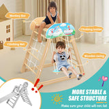 10 in 1 Pikler Triangle Set, Wooden Toddler Climbing Toys, Montessori Jungle Gym Indoor Playground with Swing Slides, Climbing Wall Net, Arch for Kids Boys and Girls Andrti