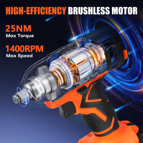 20v Drill Driver Set,Cordless Drill with Battery and Charger,LED Drill Tools Kit,25+1 Torque Setting and 43pcs Drill Bits BIHOO