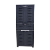 Sunnydaze Plastic Garage Storage Cabinet with 2 Adjustable Shelves - 57" H - Garage, Office, Home, Laundry Room - Charcoal Sunnydaze Decor