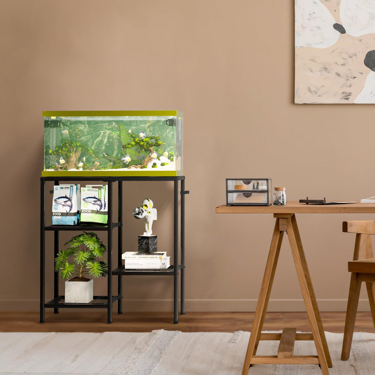 CADUKE Aquarium Stand 20 Gallon, Metal Fish Tank Stand, Aquarium Rack Stand for Fish Tank Accessories , 3 Tier Turtle Reptile Terrarium Stand for Living Room Office CADUKE