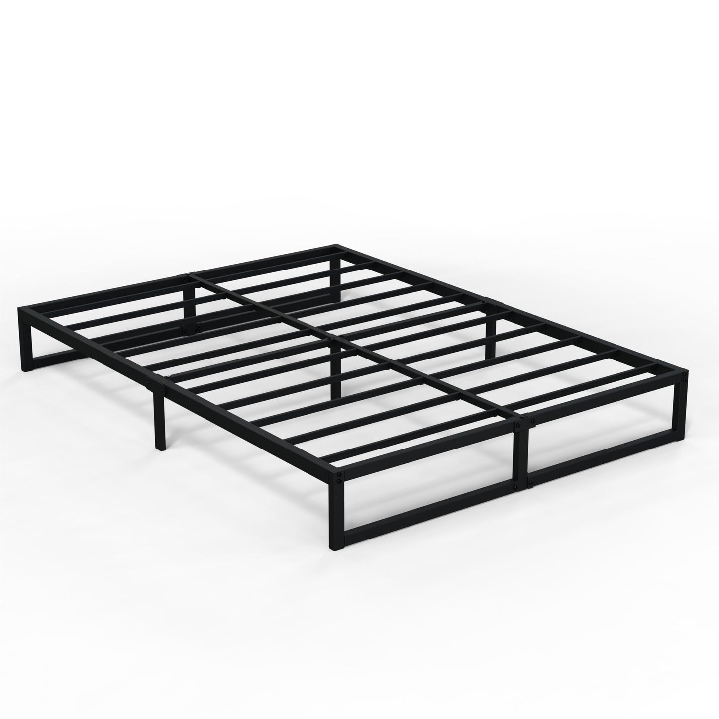 Richwanone 8 Inch Cal King Bed Frame Heavy Duty Metal Platform Mattress Foundation with Steel Slat Support, No Box Spring Needed, Easy Assembly, Black