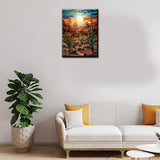 Arizona Desert Diamond Painting DIY 5D, Numbering Kit, Native America Crystal Rhinestone Diamond Painting Mountain Landscape Pictures Cacti Plants Artwork Home Decor Adults Gift(12''Wx 16''H) TUMOVO